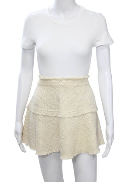 IRO Women A-Line Mini Cotton Skirt Beige Size 34