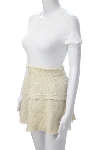 IRO Women A-Line Mini Cotton Skirt Beige Size 34