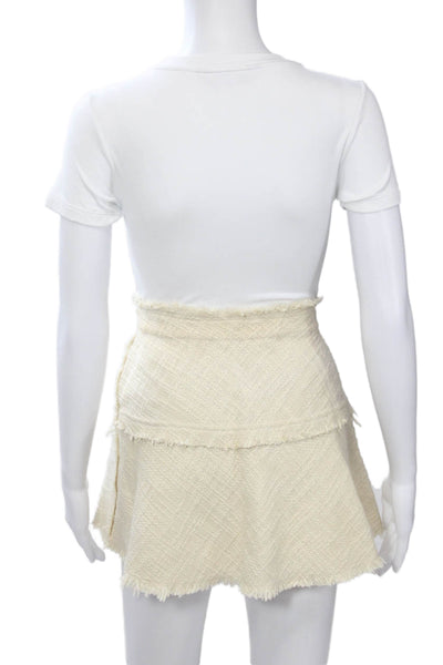 IRO Women A-Line Mini Cotton Skirt Beige Size 34