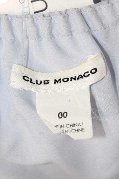 Club Monaco Womens Silk Sundress Light Blue Square Neck Short Sleeve Size 00