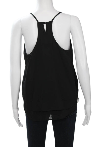 Iris Womens Black Solid Polyester Camisole Hook & Eye Sleeveless Size M