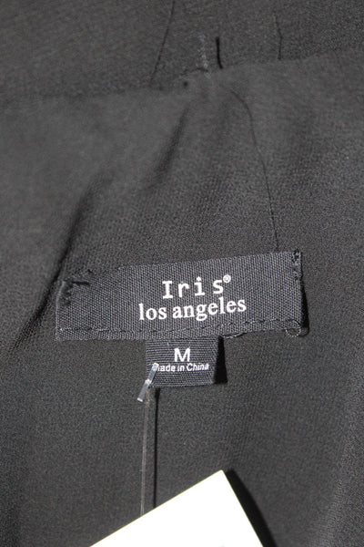 Iris Womens Black Solid Polyester Camisole Hook & Eye Sleeveless Size M