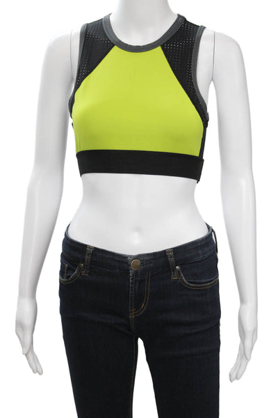 ALALA Women Black Sports Bra Crew Neck Sleeveless Size S