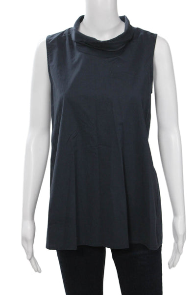Limited by Ronen Chen Women Tunic Blouse Dark Blue Mock Neck Size 0