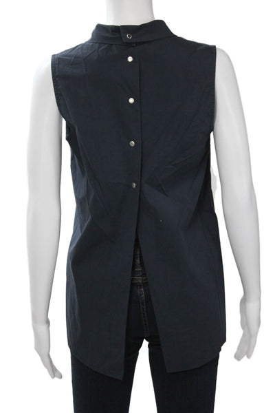 Limited by Ronen Chen Women Tunic Blouse Dark Blue Mock Neck Size 0
