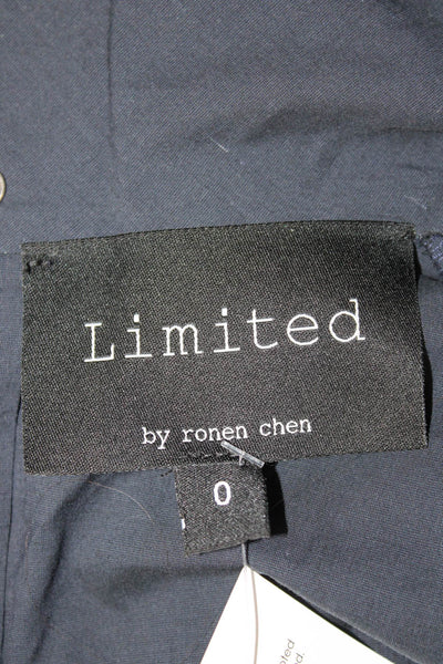 Limited by Ronen Chen Women Tunic Blouse Dark Blue Mock Neck Size 0