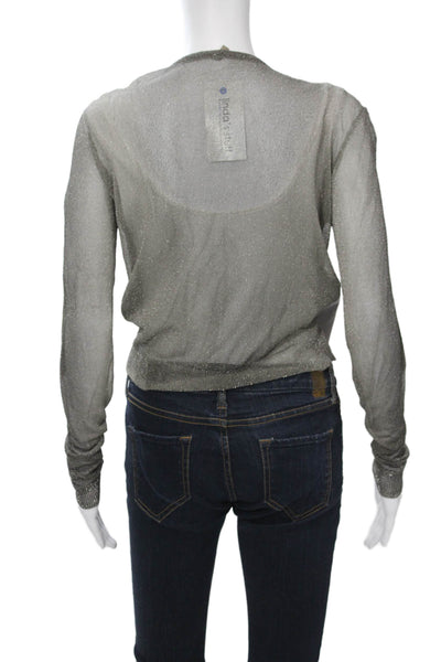 Aviu Women Gray Rayon Blend Long Sleeve Jacket Size M