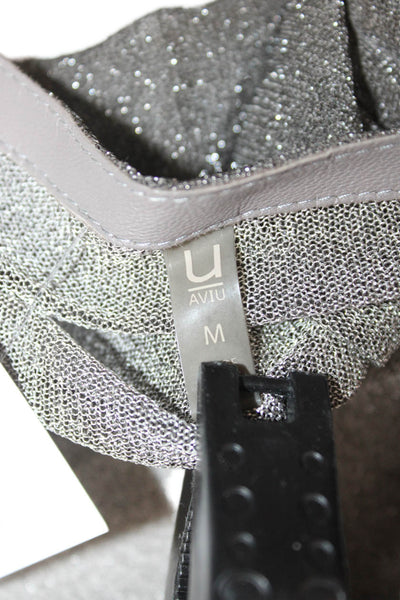 Aviu Women Gray Rayon Blend Long Sleeve Jacket Size M