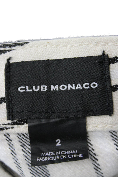Club Monaco Women Cropped Ankle Striped Beige Mid Rise Pants Size 2