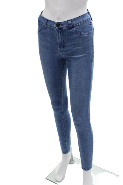 J Brand Women Skinny Ankle Jeans Blue Mid Rise Button Closure Size 25