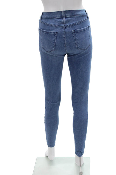 J Brand Women Skinny Ankle Jeans Blue Mid Rise Button Closure Size 25