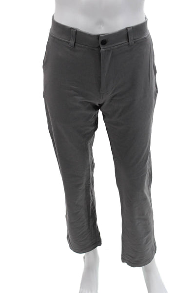 Hylete Mens Chino Cropped Pants Dark Gray Army Cotton Nylon Spandex Size 32