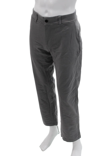 Hylete Mens Chino Cropped Pants Dark Gray Army Cotton Nylon Spandex Size 32