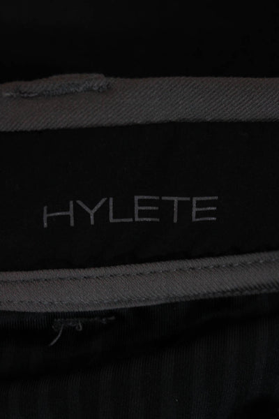Hylete Mens Chino Cropped Pants Dark Gray Army Cotton Nylon Spandex Size 32
