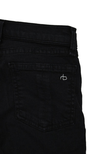 Rag & Bone Women Skinny Ankle Black Jeans Button Size 24