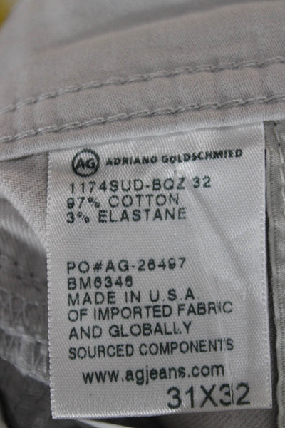 AG Mens Chino Khakis Gray 97% Cotton Stretch Size 31