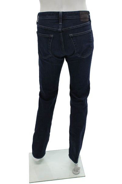 AG Mens Skinny Straight Dark Blue Jeans Button Fly Size 31
