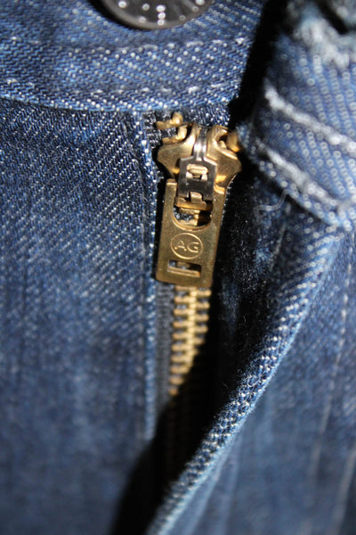 AG Mens Skinny Straight Dark Blue Jeans Button Fly Size 31