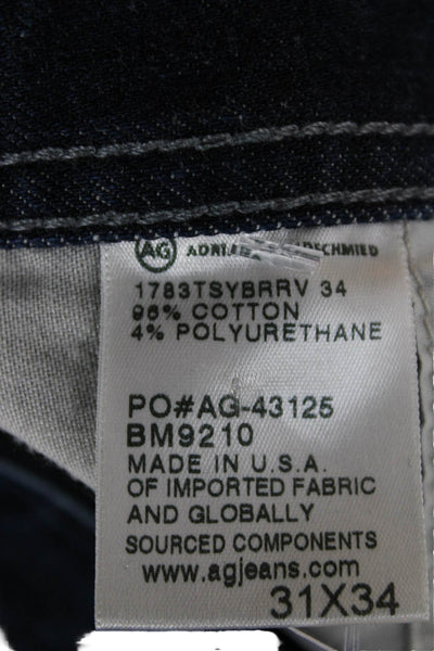 AG Mens Skinny Straight Dark Blue Jeans Button Fly Size 31