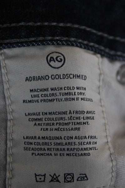 AG Mens Skinny Straight Dark Blue Jeans Button Fly Size 31