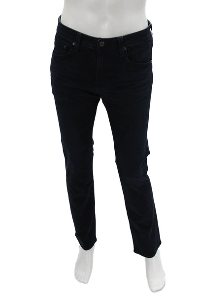 AG Mens Skinny Straight Jeans Dark Blue Button 96% Cotton Size 31