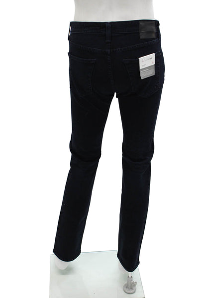 AG Mens Skinny Straight Jeans Dark Blue Button 96% Cotton Size 31