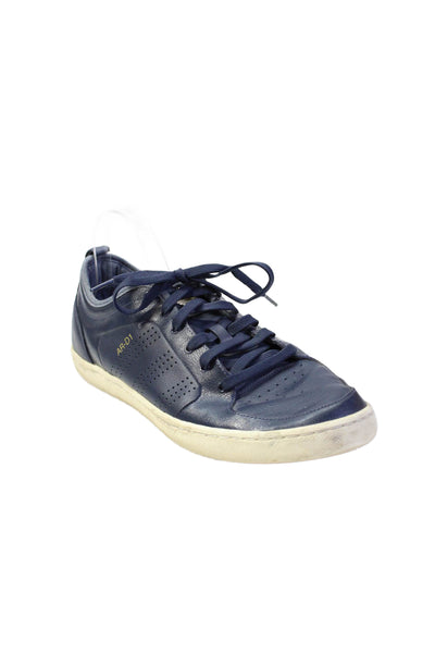 Adidas Men's Leather Rubber Sole Lace Up Trainer Sneakers Navy Blue Size 10