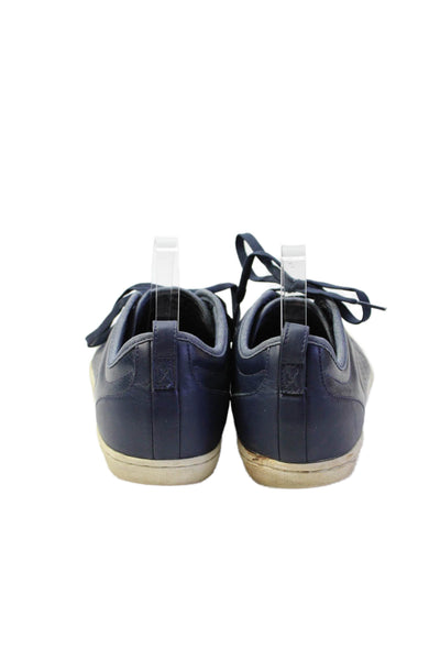 Adidas Men's Leather Rubber Sole Lace Up Trainer Sneakers Navy Blue Size 10