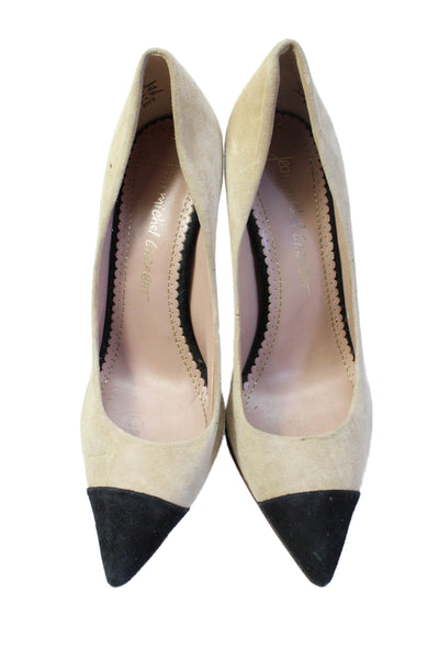 Jean Michel Cazabat Womens Stiletto Pointed Cap Toe Pumps Brown Suede Size 37.5