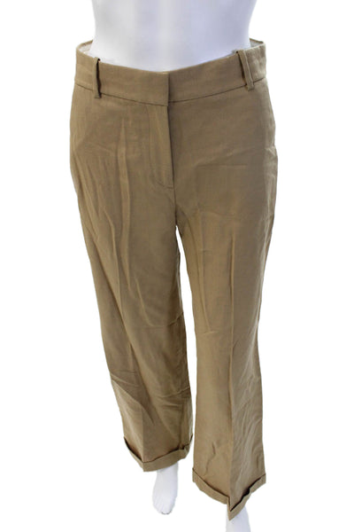 J Crew Unisex Dress Pants Beige Wool Button Closure Size 0