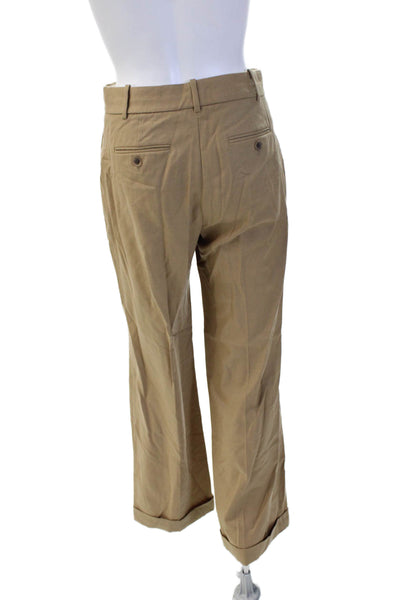 J Crew Unisex Dress Pants Beige Wool Button Closure Size 0