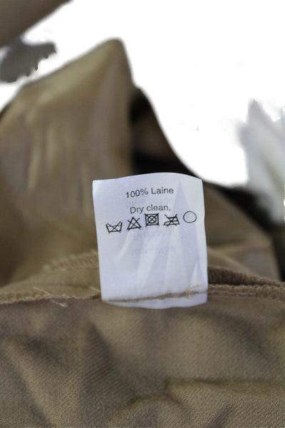 J Crew Unisex Dress Pants Beige Wool Button Closure Size 0