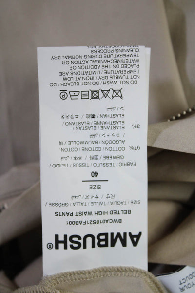 Ambush Mens Beige Chinos Buckle Cotton Stretch Size 2