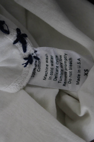 Imrie Women Basic White Viscose Graphic Tank Sleeveless Round Neck Size XS