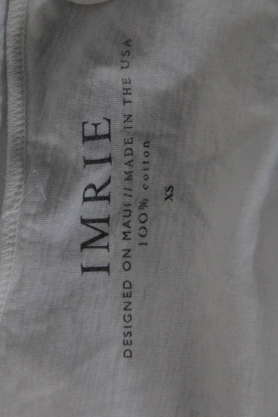 Imrie Women Basic White Viscose Graphic Tank Sleeveless Round Neck Size XS