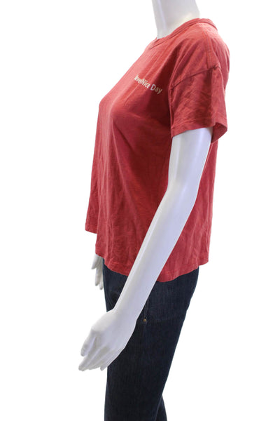 Rag & Bone Jean Women Red Pima Cotton Short Sleeve T-Shirt Size XS
