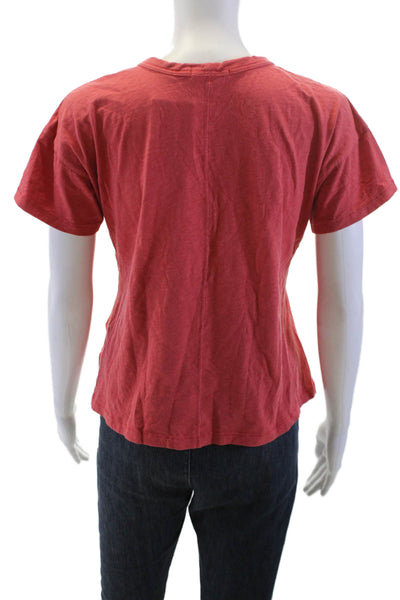 Rag & Bone Jean Women Red Pima Cotton Short Sleeve T-Shirt Size XS