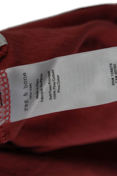 Rag & Bone Jean Women Red Pima Cotton Short Sleeve T-Shirt Size XS