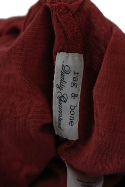 Rag & Bone Jean Women Red Pima Cotton Short Sleeve T-Shirt Size XS