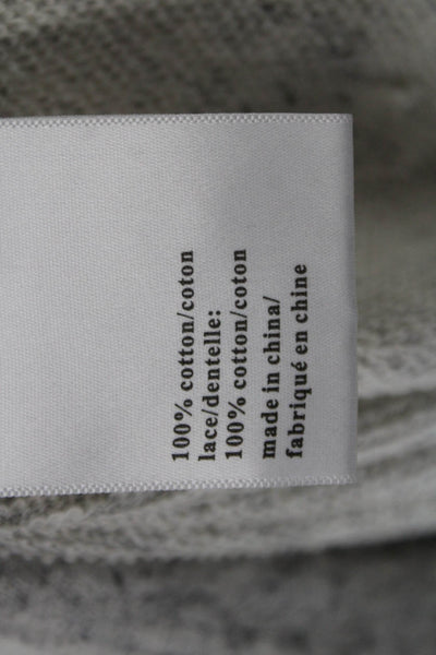 Pam & Gela Women Pullover Sweatshirts Gray Cotton Round Neck Long Sleeve Size S