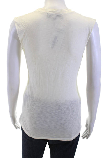 Kelly Wearstler Womens Sleeveless White Love Graphic Tank Crew Neck Size XS