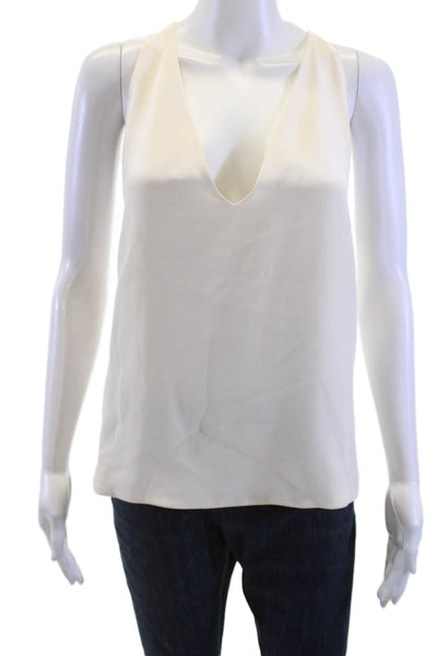 Cushnie Et Ochs Women Camisole Beige Silk V Neck Designer Size 0