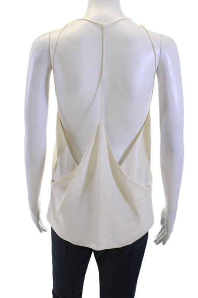Cushnie Et Ochs Women Camisole Beige Silk V Neck Designer Size 0