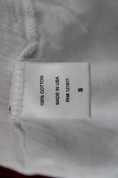 LNA Women White Basic Cotton Sleeveless Round Neck Tank Solid Size S