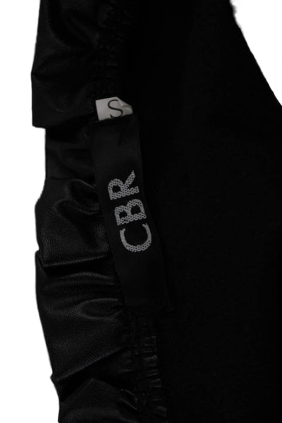 CBR Womens Gothic Black High Neck Button-Up Blouse Long Sleeve Size S