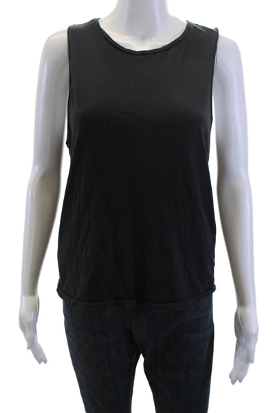 Ragdoll Women Basic Black 100% Cotton Round Neck Sleeveless Tank Size XS