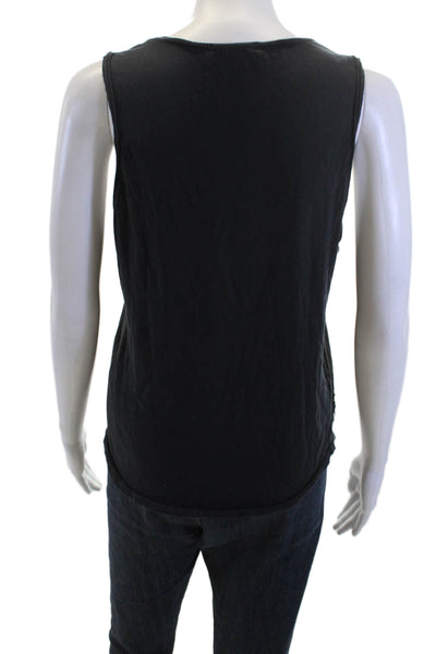 Ragdoll Women Basic Black 100% Cotton Round Neck Sleeveless Tank Size XS