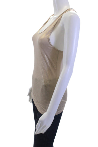 Free People Womens Basic Sleeveless Tank Round Neck Beige Modal Size XS