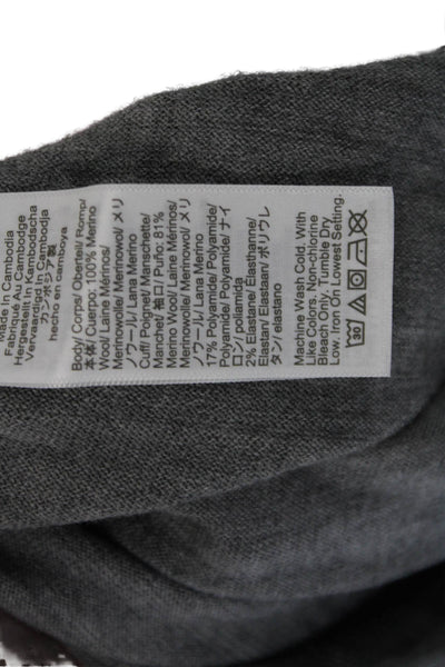 J Crew Women Merino Wool Gray Crew Neck Pullover Long Sleeve Size 2XS