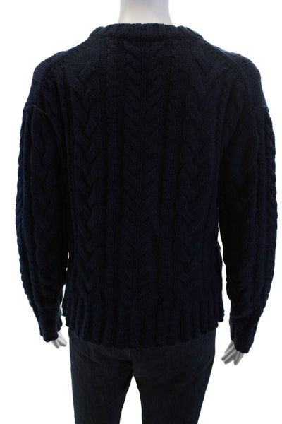 J Crew Women Pullover Merino Wool Crew Neck Dark Blue Sweater Size XS